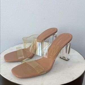 ZARA CLEAR STRAP SANDALS, 38